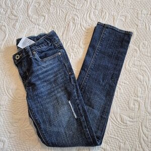 Levi's girls size 8 skinny stretch distressed jeans, adjustable waist VGUC